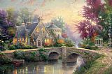 Thomas Kinkade Famous Paintings - Lamplight Manor